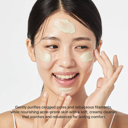 Arencia Fresh Green Rice Mochi Cleanser, Gentle Daily Cleanser for Acne-Prone Skin