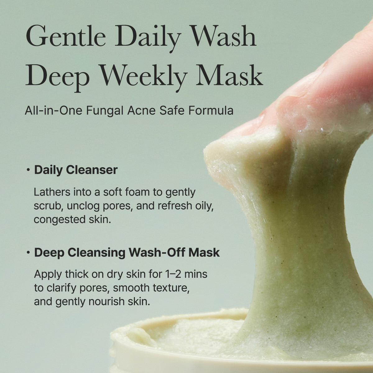Arencia Fresh Green Rice Mochi Cleanser, Gentle Daily Cleanser for Acne-Prone Skin