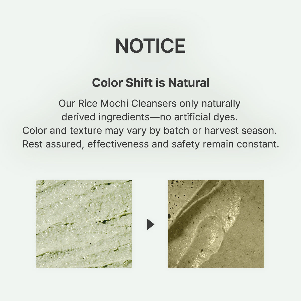Arencia Fresh Green Rice Mochi Cleanser, Gentle Daily Cleanser for Acne-Prone Skin