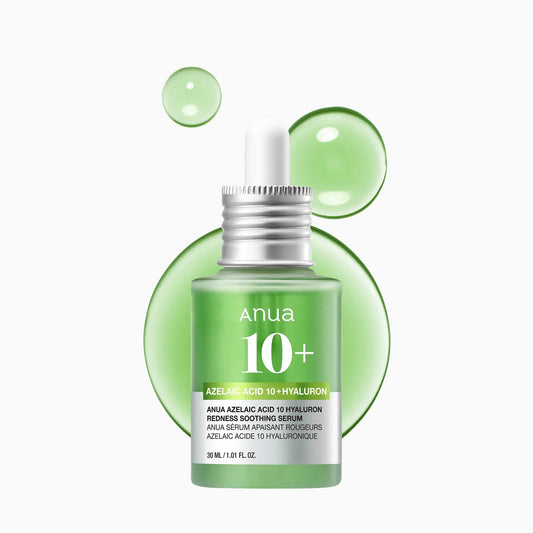 ANUA Azelaic Acid 10% Hyaluron Redness Soothing Serum – Redness Relief, Hydration & Blemish - Calming Serum | Korean Skincare - Amora Skin