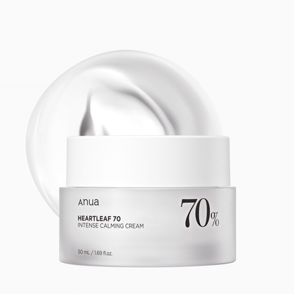 ANUA Heartleaf 70% Intense Calming Cream 50ml – Deep Soothing, Barrier Support & Hydrating Moisturizer | Korean Skincare - Amora Skin