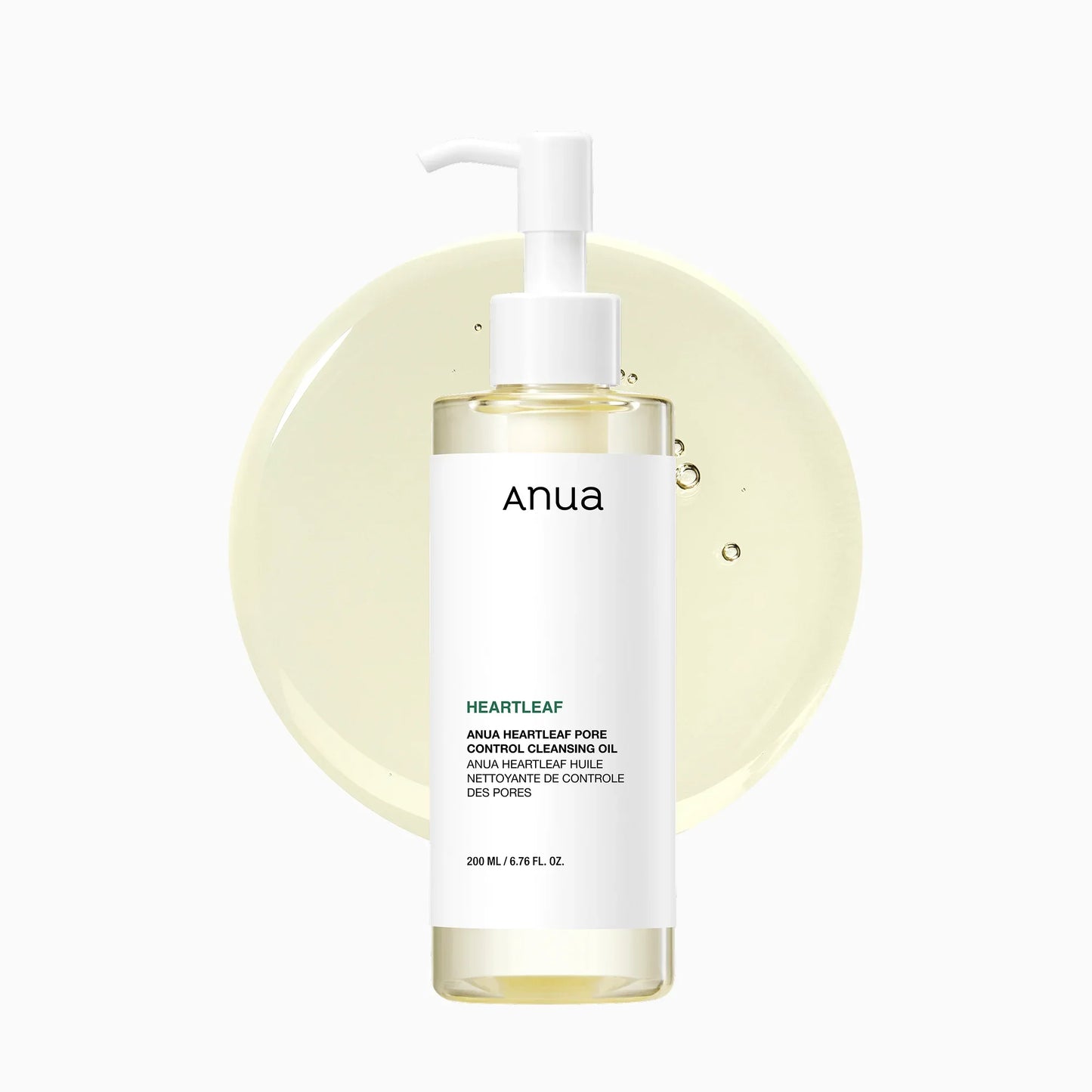 Anua Heartleaf Pore Control Cleansing Oil 200ml Korean skincare bottle on white background