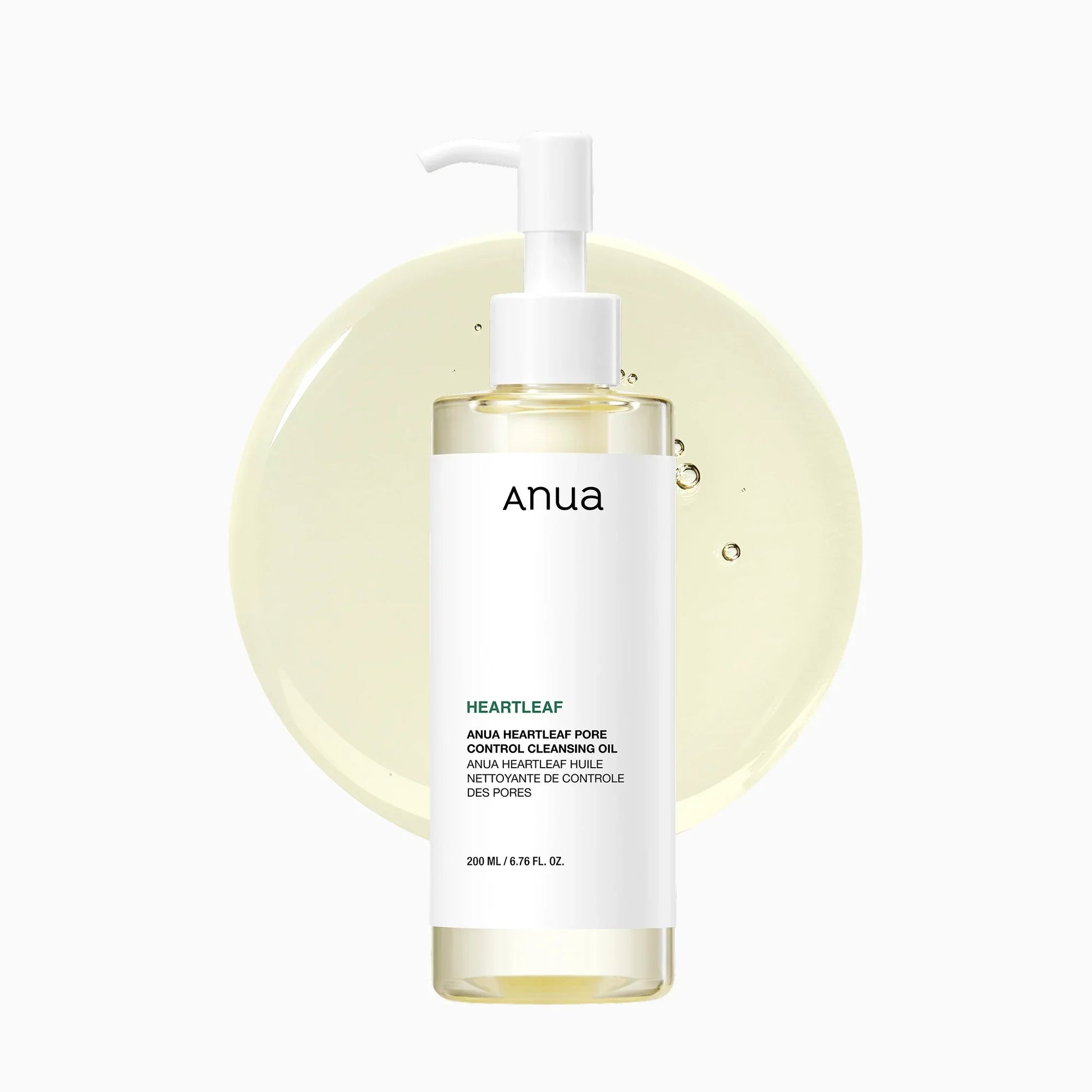 Anua Heartleaf Pore Control Cleansing Oil 200ml Korean skincare bottle on white background