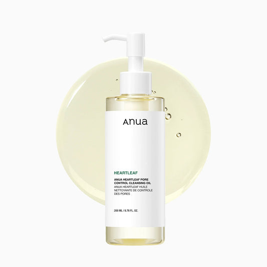 Anua Heartleaf Pore Control Cleansing Oil 200ml Korean skincare bottle on white background