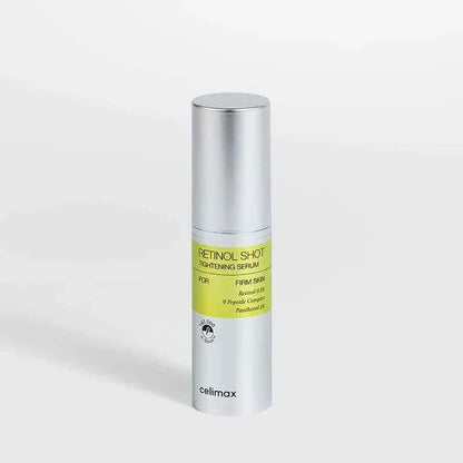 Celimax Retinol Shot Tightening Serum 30ml product bottle on white background, Korean skincare at Amora Skin