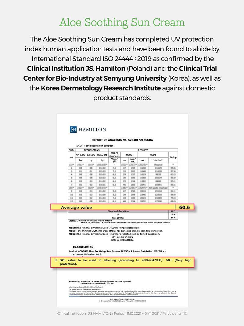 COSRX Aloe Soothing Sun Cream SPF50+ PA+++ – Lightweight Hydrating Sunscreen with Aloe Vera | Korean Skincare - Amora Skin