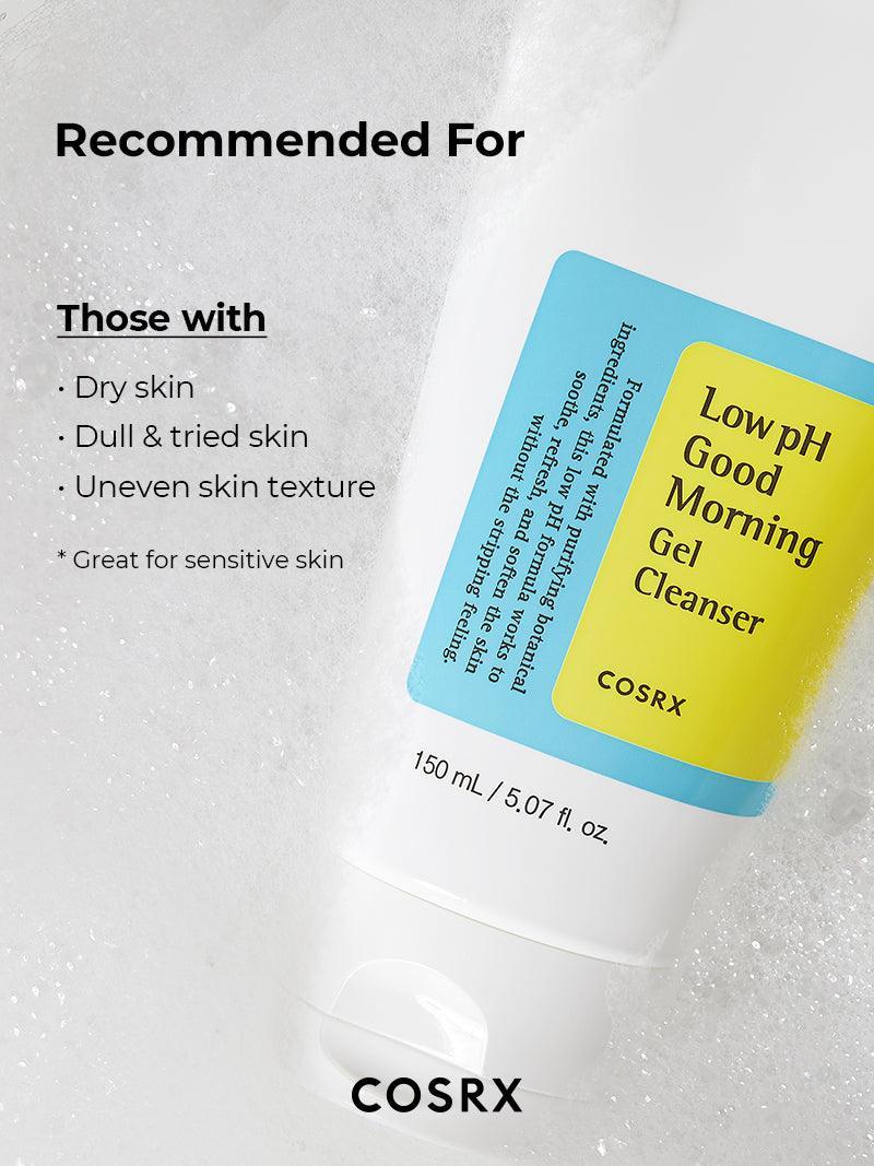 COSRX Low pH Good Morning Gel Cleanser – Gentle Hydrating Cleanser for Balanced, Non - Stripping Cleansing | Korean Skincare - Amora Skin