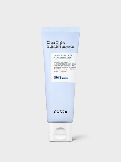 COSRX Ultra - Light Invisible Sunscreen SPF50 PA++++ – No White Cast, Lightweight Daily UV Protection - Amora Skin