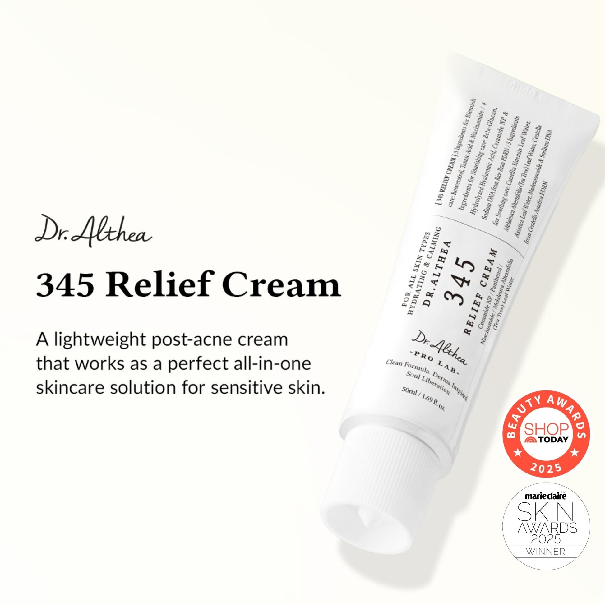 Dr.Althea 345 Relief Cream – Daily Soothing Moisturizer & Post‑Acne Relief Cream | Gentle Hydration for Sensitive Skin - Amora Skin