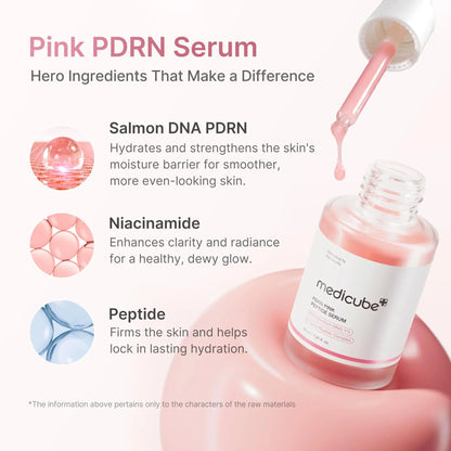 Medicube PDRN Pink Peptide Serum – Brightening, Hydrating & Elasticity‑Boosting Glow Serum | Korean Skincare - Amora Skin